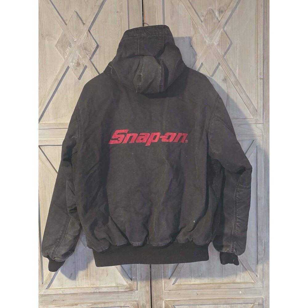 Snap On Heavy duty utility Canvas Workwear jacket insulated hoodie sz L